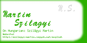 martin szilagyi business card