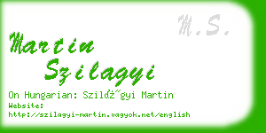 martin szilagyi business card